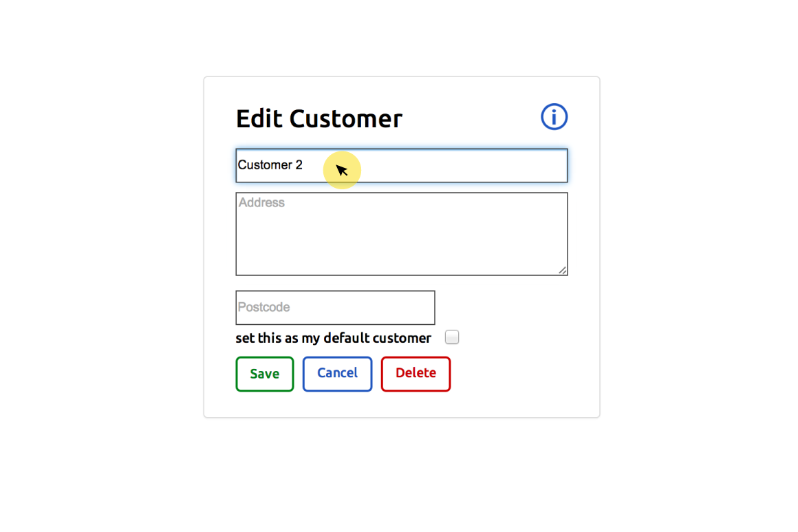 Edit customer form