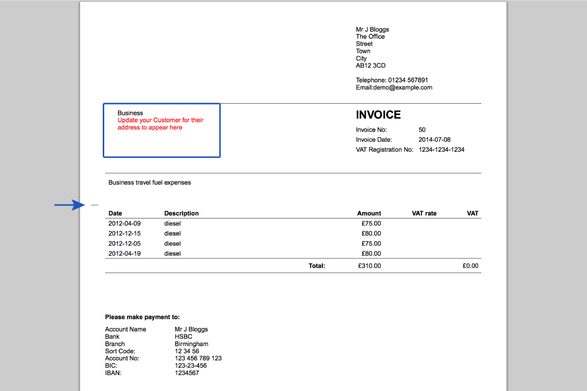 PDF of document showing update details message