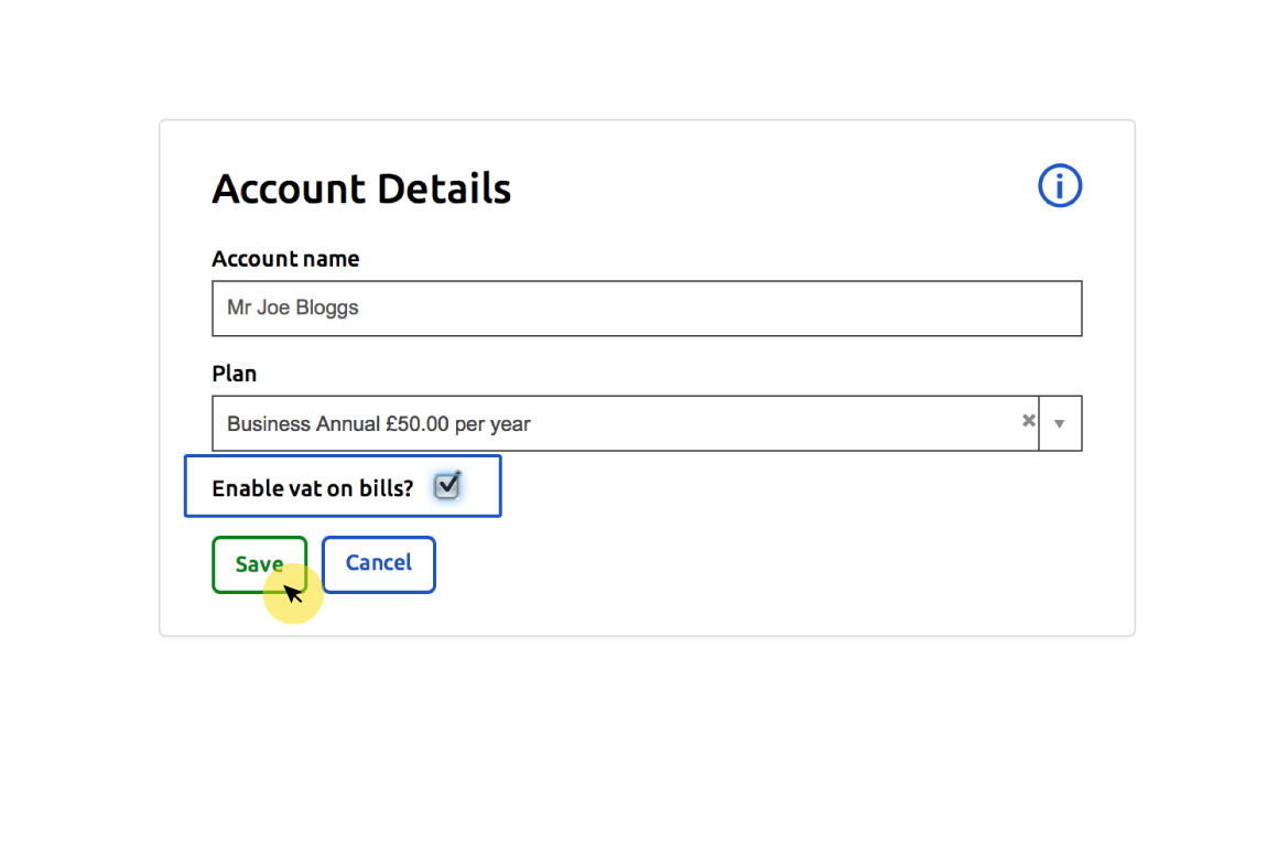 Account details edit form